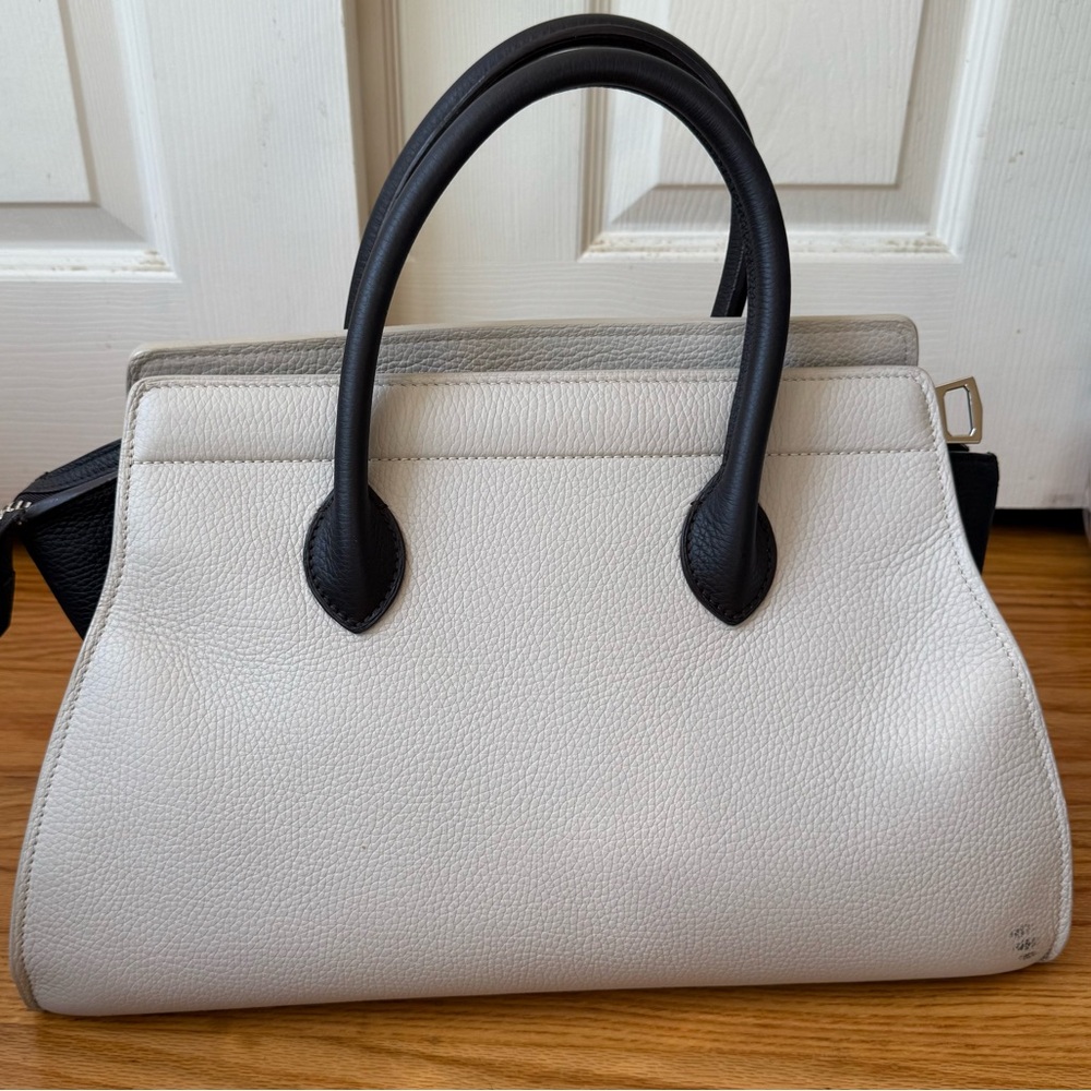 Pinel et Pinel Cream & Black Leather Structured Handbag